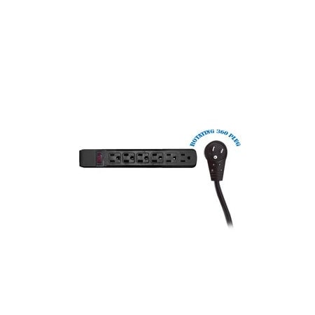 Cable Wholesale Power Strip, Surge, 5-15R, 5-15P, 6 ft., Black 51W1-12206